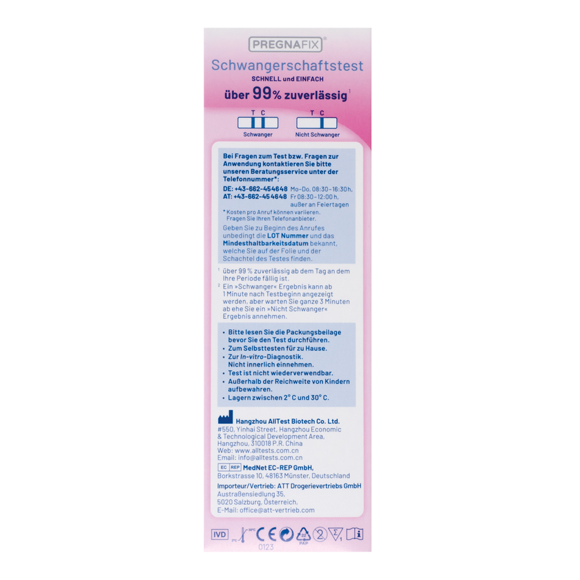 PREGNAFIX Schwangerschaftstest schnell und einfach - 1 Stück