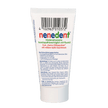Rückseite der Tube von nenedent® Kinderzahncreme homöopathieverträglich mit Fluorid - 50ml
