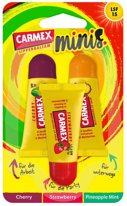 Carmex Minis Strawberry/Pineapple Mint/Cherry - Front