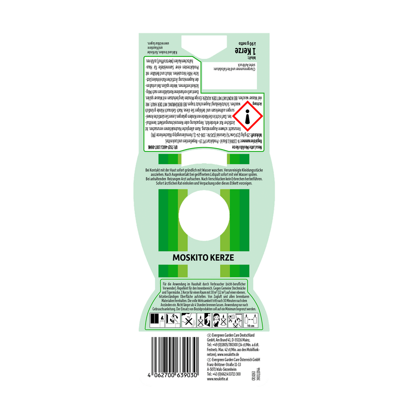 Rückseite von Nexa Lotte Moskito Kerze - 1 Stück