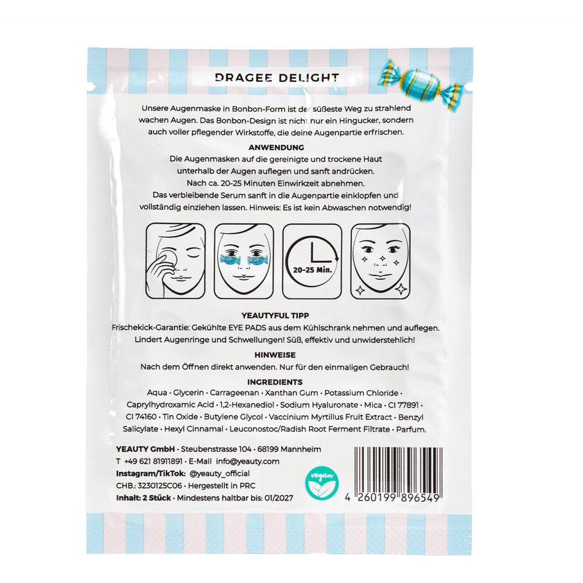 Rückseite von YEAUTY Dragee Delight Candy