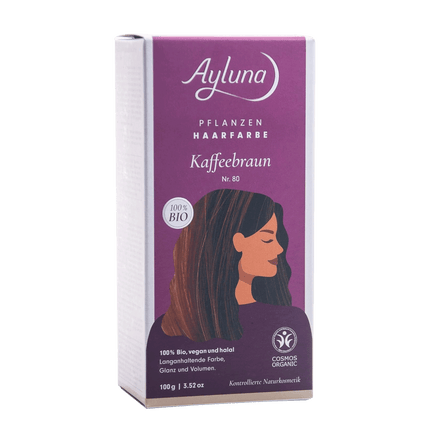 Vorderseite von Ayluna Pflanzenhaarfarbe 80 Kaffeebraun