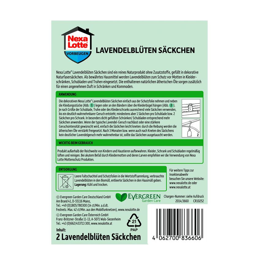 Rückseite von Nexa Lotte Lavendelblüten Säckchen - 2 Stück