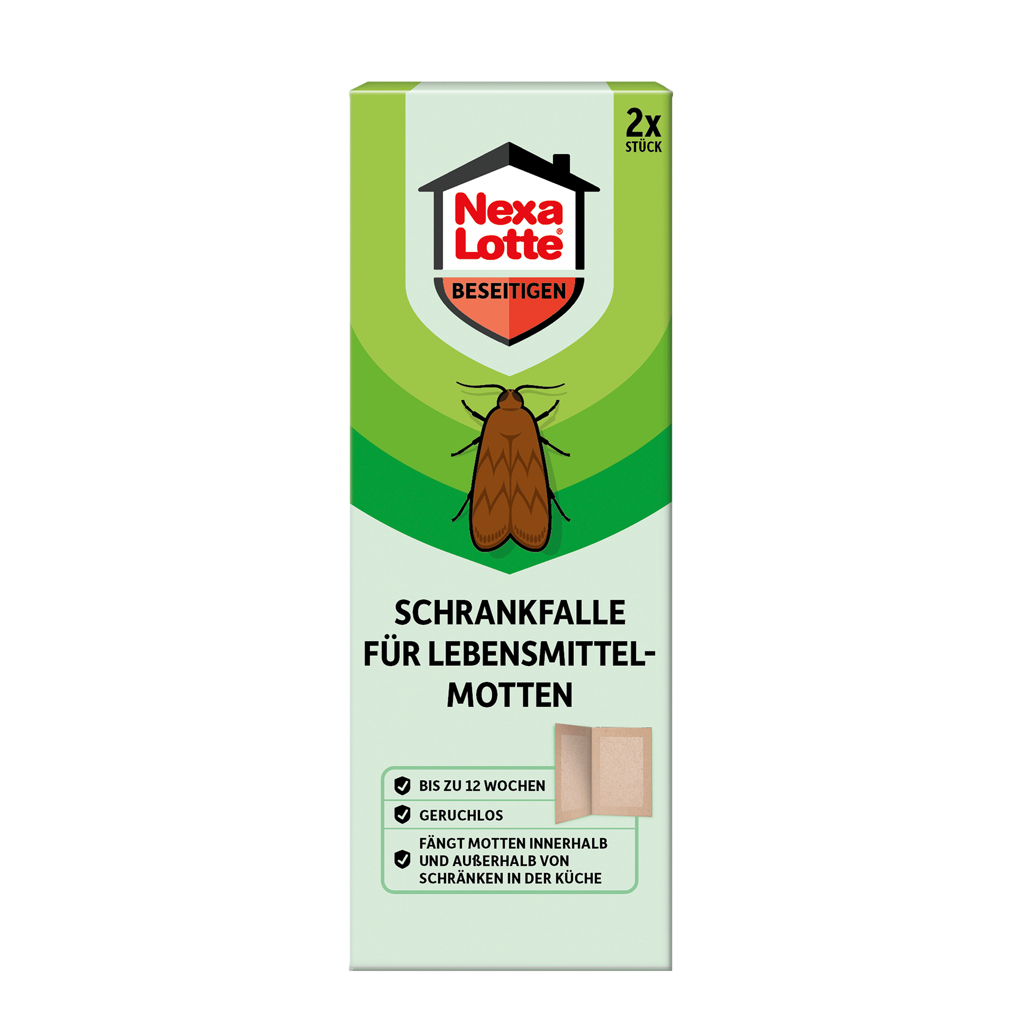 Vorderseite von Nexa Lotte Schrankfalle für Lebensmittel