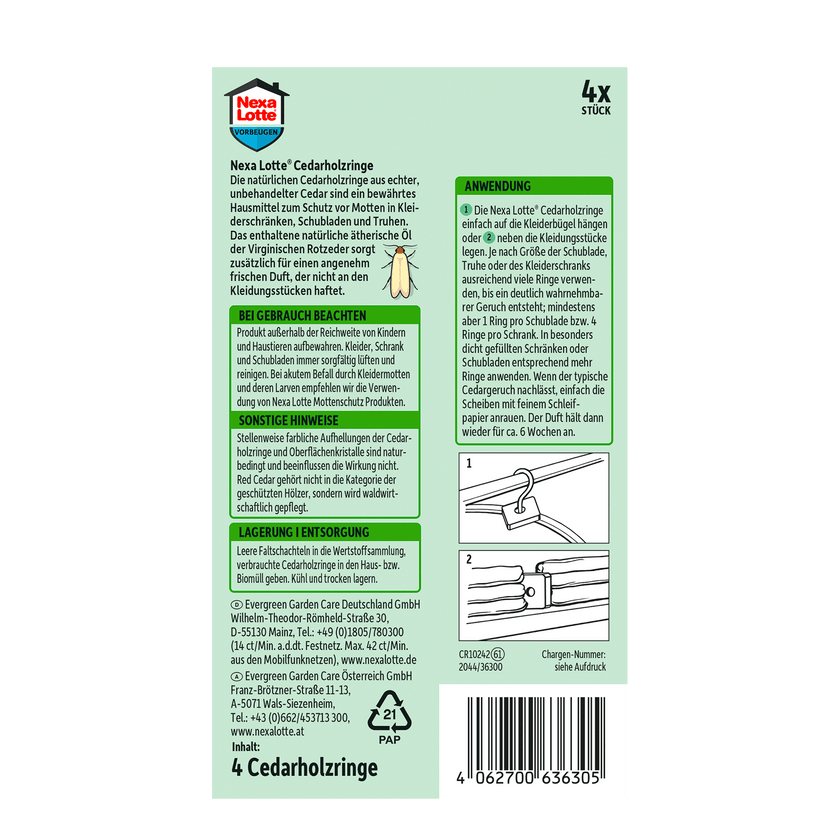 Rückseite von Nexa Lotte Cedarholz-Ringe - 4 Stück