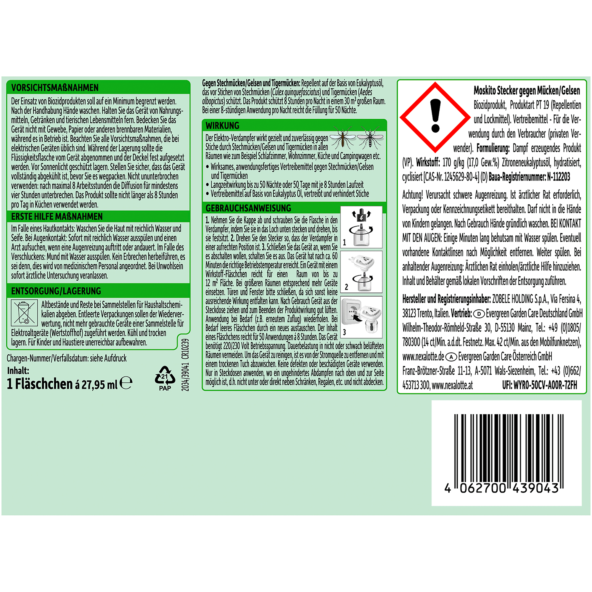 Rückseite von Nexa Lotte Moskito-Stecker Nachfüller