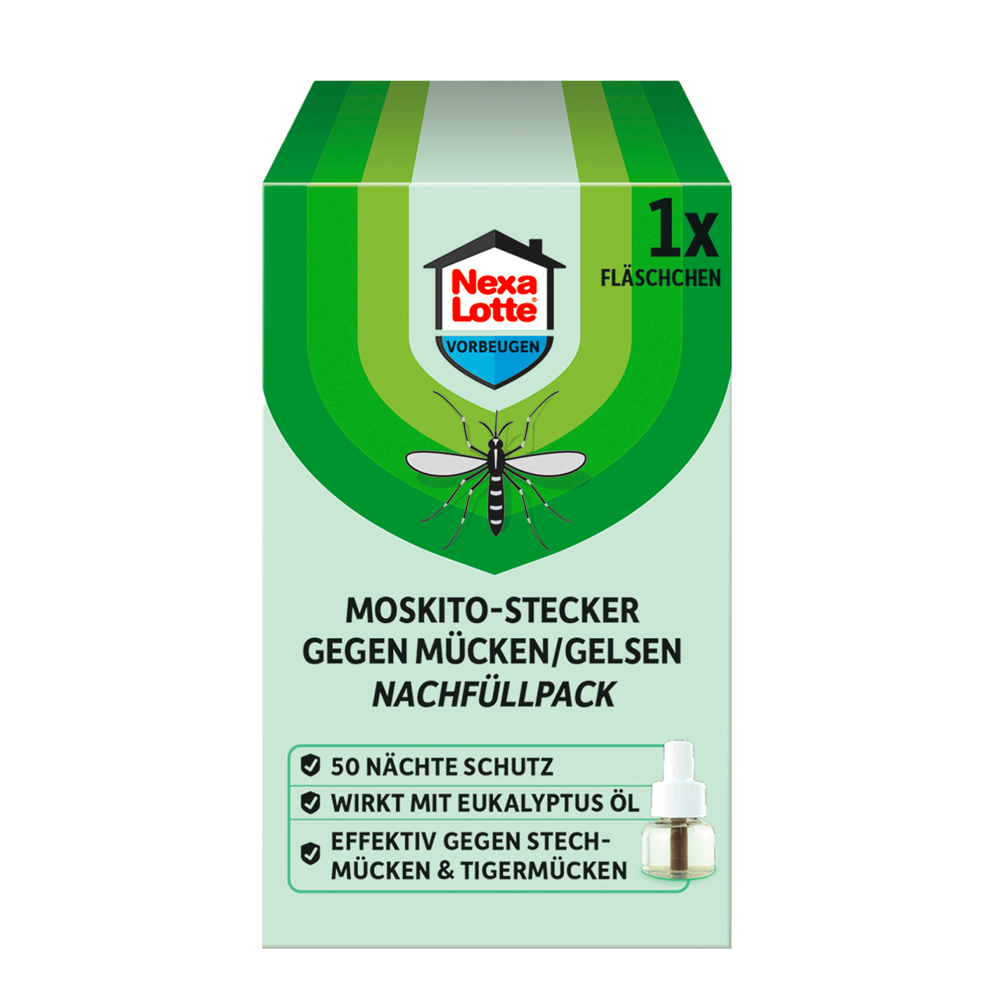 Vorderseite von Nexa Lotte Moskito-Stecker Nachfüller
