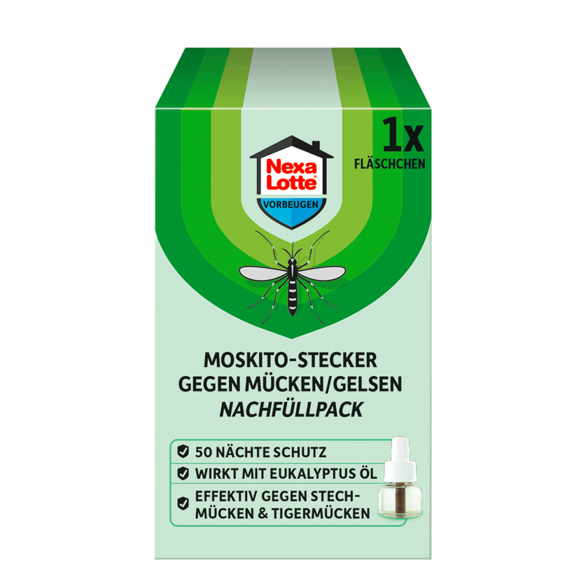 Vorderseite von Nexa Lotte Moskito-Stecker Nachfüller