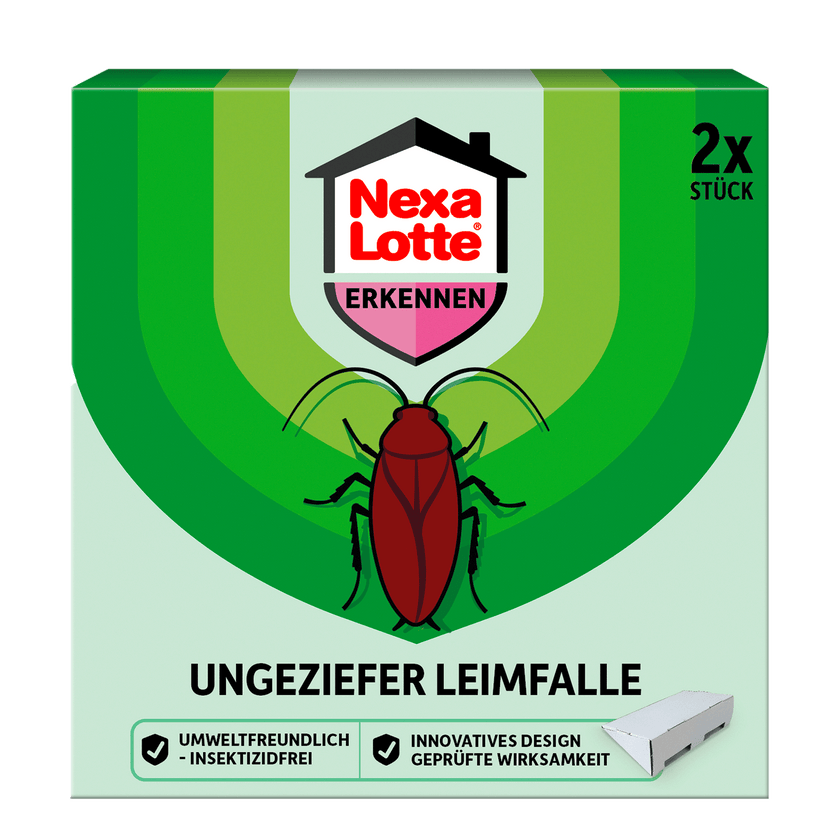 Rückseite von Nexa Lotte Ungeziefer Leimfalle insektizidfrei