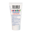 Rückseite der Tube von nenedent® Kinderzahncreme ohne Fluorid
