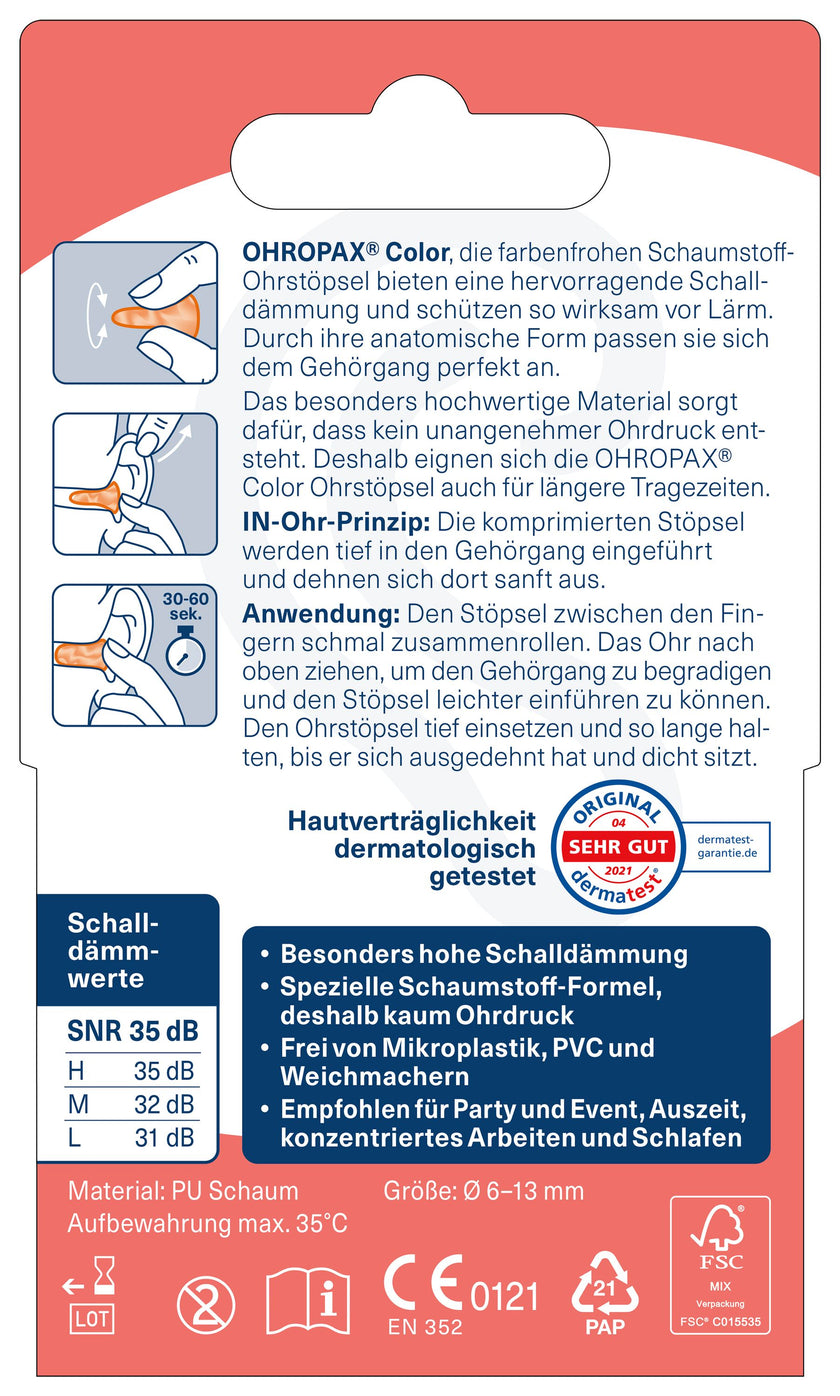 OHROPAX Color Ohrstöpsel – 2 Stück