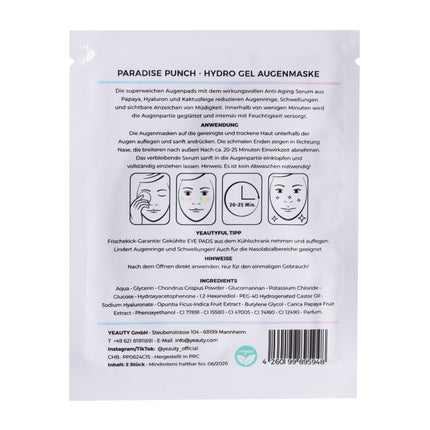 YEAUTY Eye Pad Mask Paradise Punch - Back