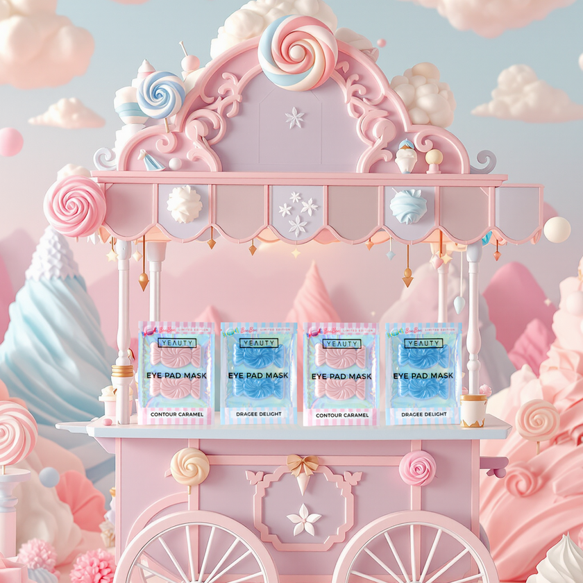 Vier Produkte von YEAUTY auf einem Eiswagen