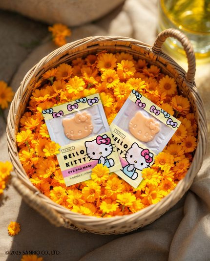 YEAUTY Hello Kitty Eye Pad Mask Calendula Vitamin C - Calendula Korb