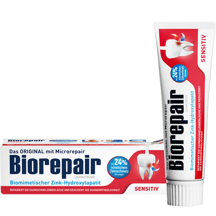 Vorderseite von Biorepair Zahncreme Sensitive Teeth