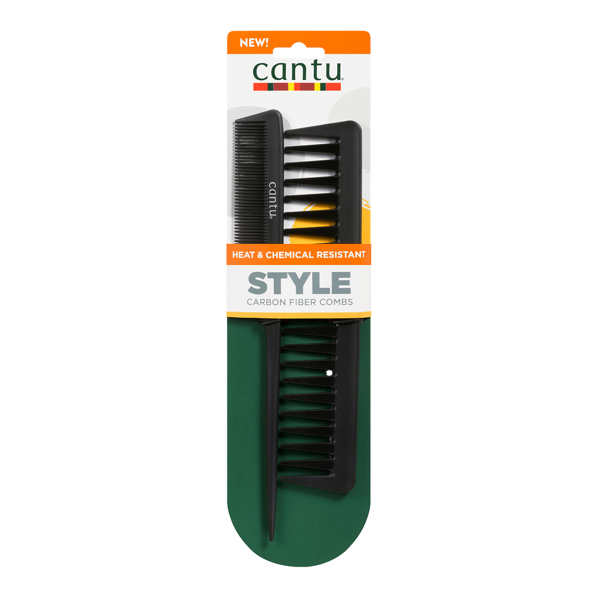 Vorderseite von Cantu Carbon Melt Resistant Combs (2x)