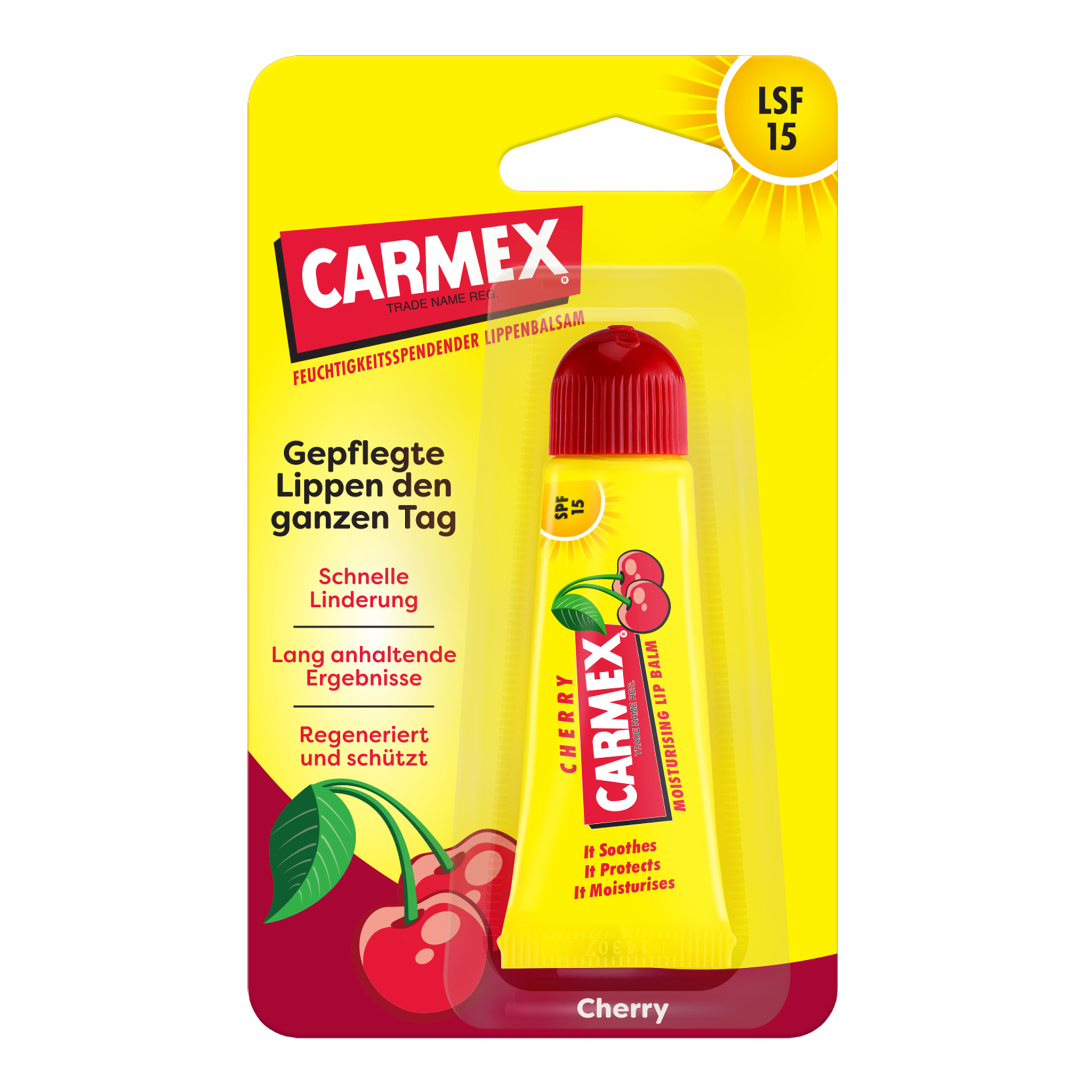 Vorderseite von Carmex Cherry Tube