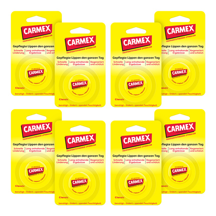Vorderseite von Carmex Classic Tiegel - 8 x 7,5g