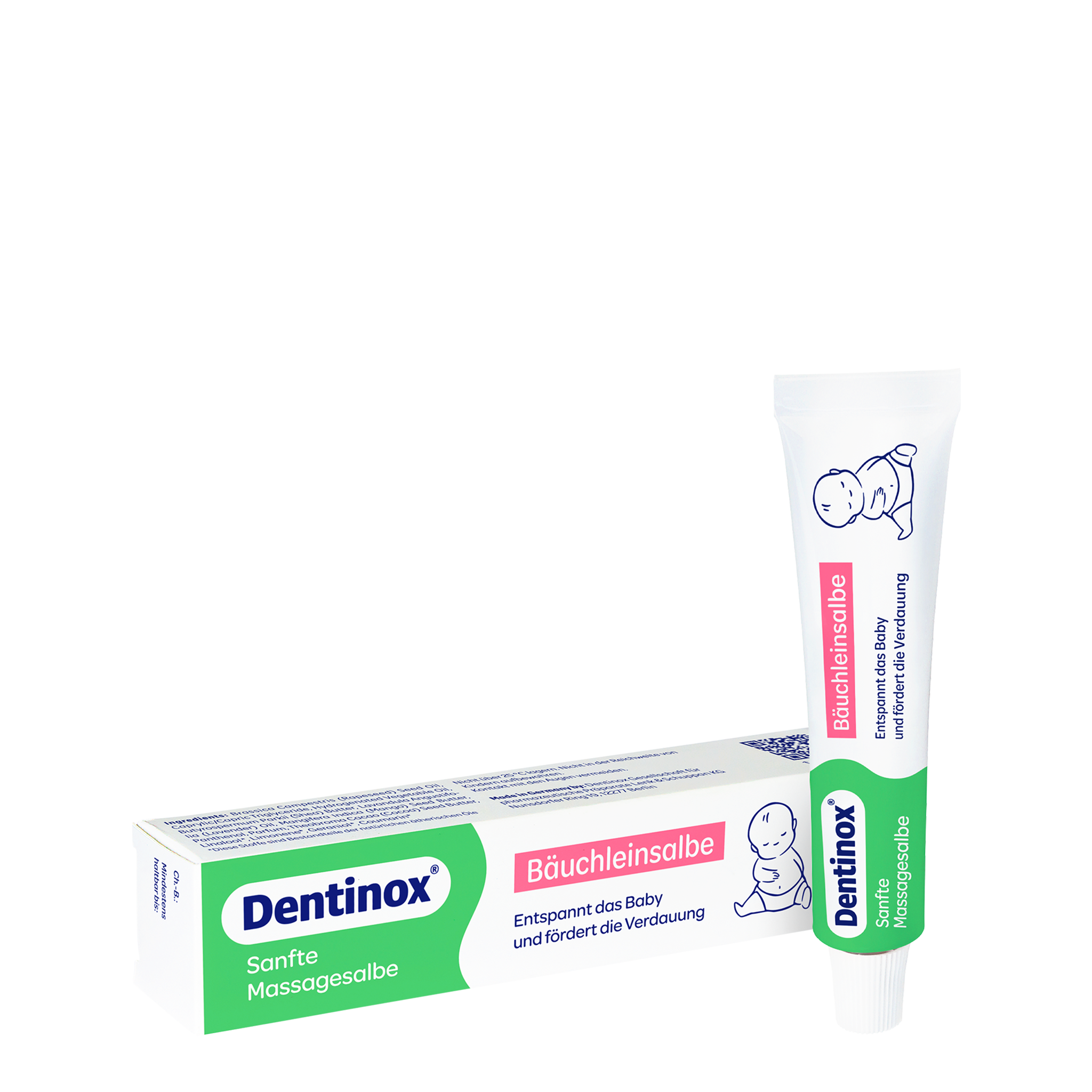 Vorderseite von Dentinox Bäuchleinsalbe