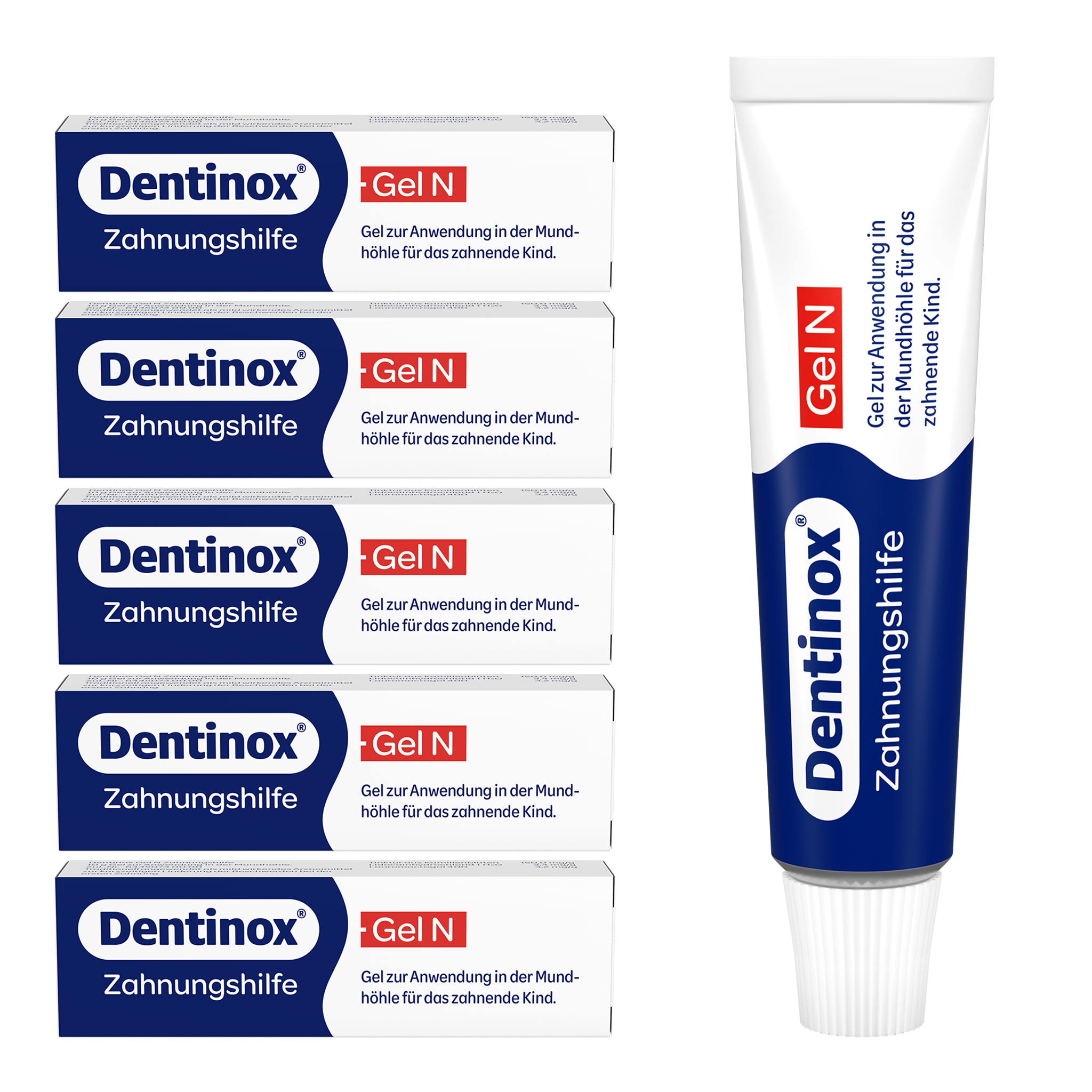 Vorderseite von Dentinox Gel N Zahnungshilfe - 6x10g