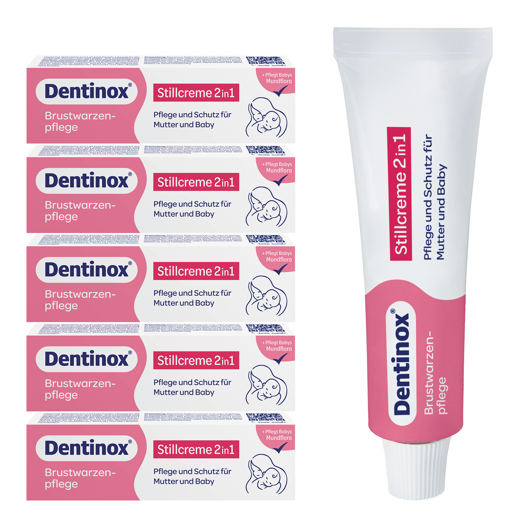 Vorderseite von Dentinox Stillcreme 2in1 - 30ml - 6x30ml