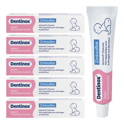Vorderseite von Dentinox Zinksalbe – 6x45g