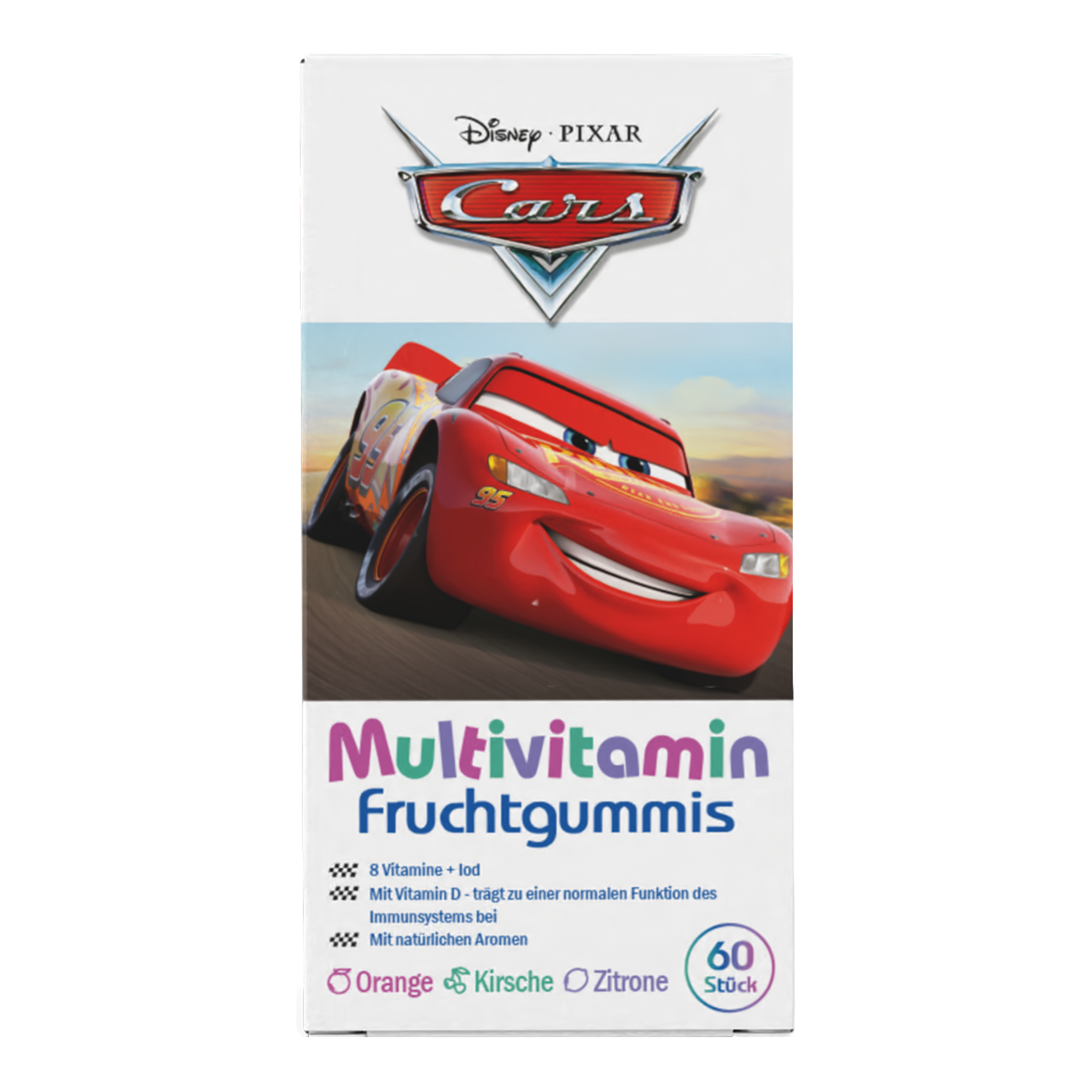 Vorderseite von Disney Multivitamin-Fruchtgummis Cars