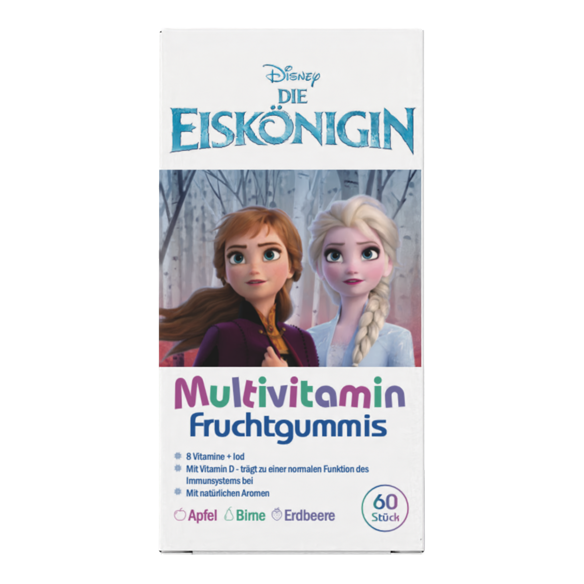 Vorderseite von Disney Multivitamin-Fruchtgummis Die Eiskönigin
