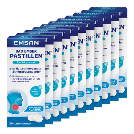 Vorderseite von EMSAN Bad Emser Pastillen ohne Menthol