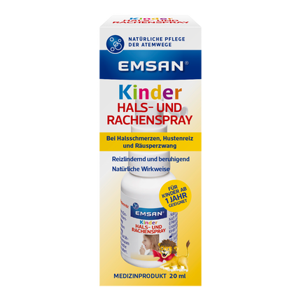 Vorderseite von EMSAN Kinder Hals- und Rachenspray