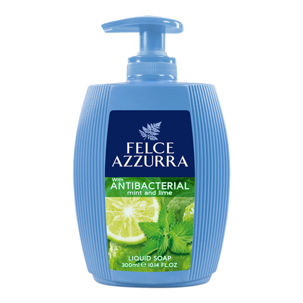 Vorderseite von Felce Azzurra Flüssigseife Antibacterial Mint&Lime