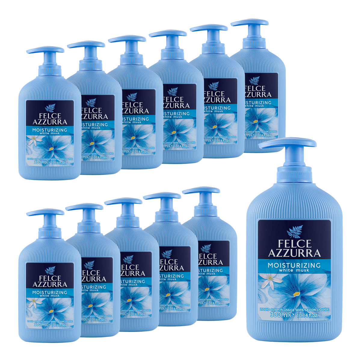 Vorderseite von Felce Azzurra Flüssigseife White Musk Moisturizing
