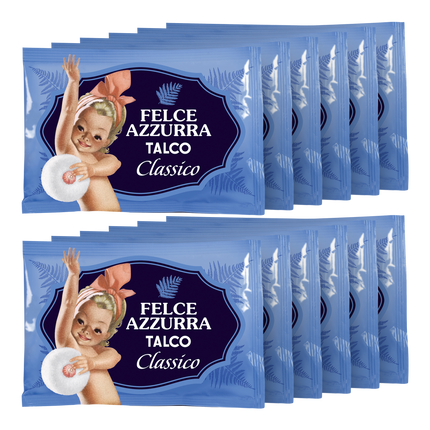 Vorderseite von Felce Azzurra Körperpuder Beutel
