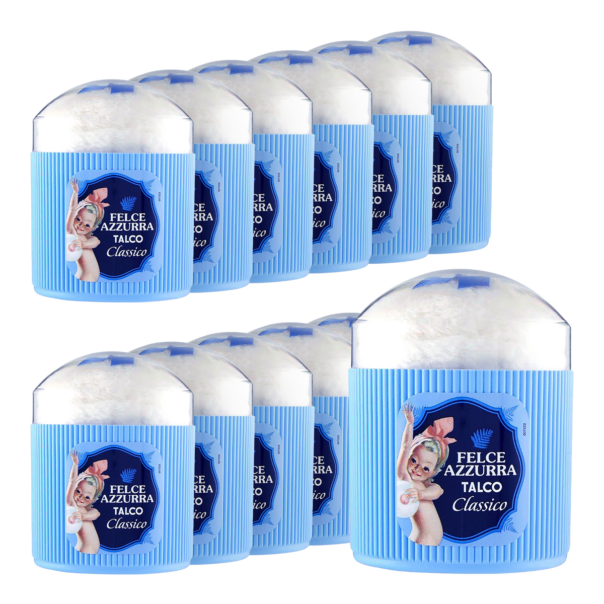 Vorderseite von Felce Azzurra Körperpuder mit Puderquaste - 250g