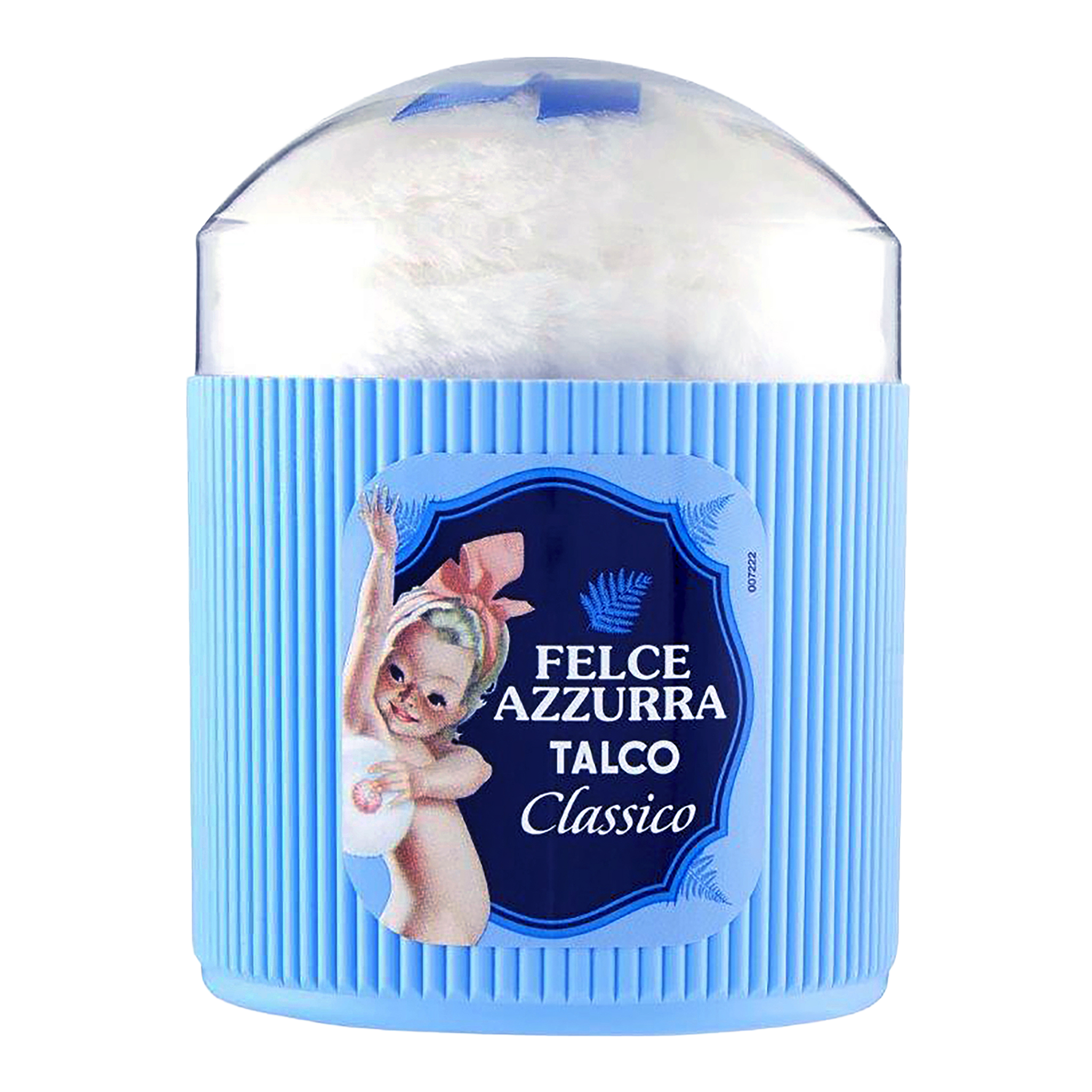 Vorderseite von Felce Azzurra Körperpuder mit Puderquaste - 250g