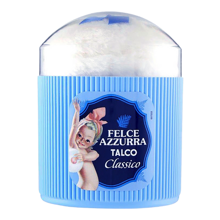 Vorderseite von Felce Azzurra Körperpuder mit Puderquaste - 250g
