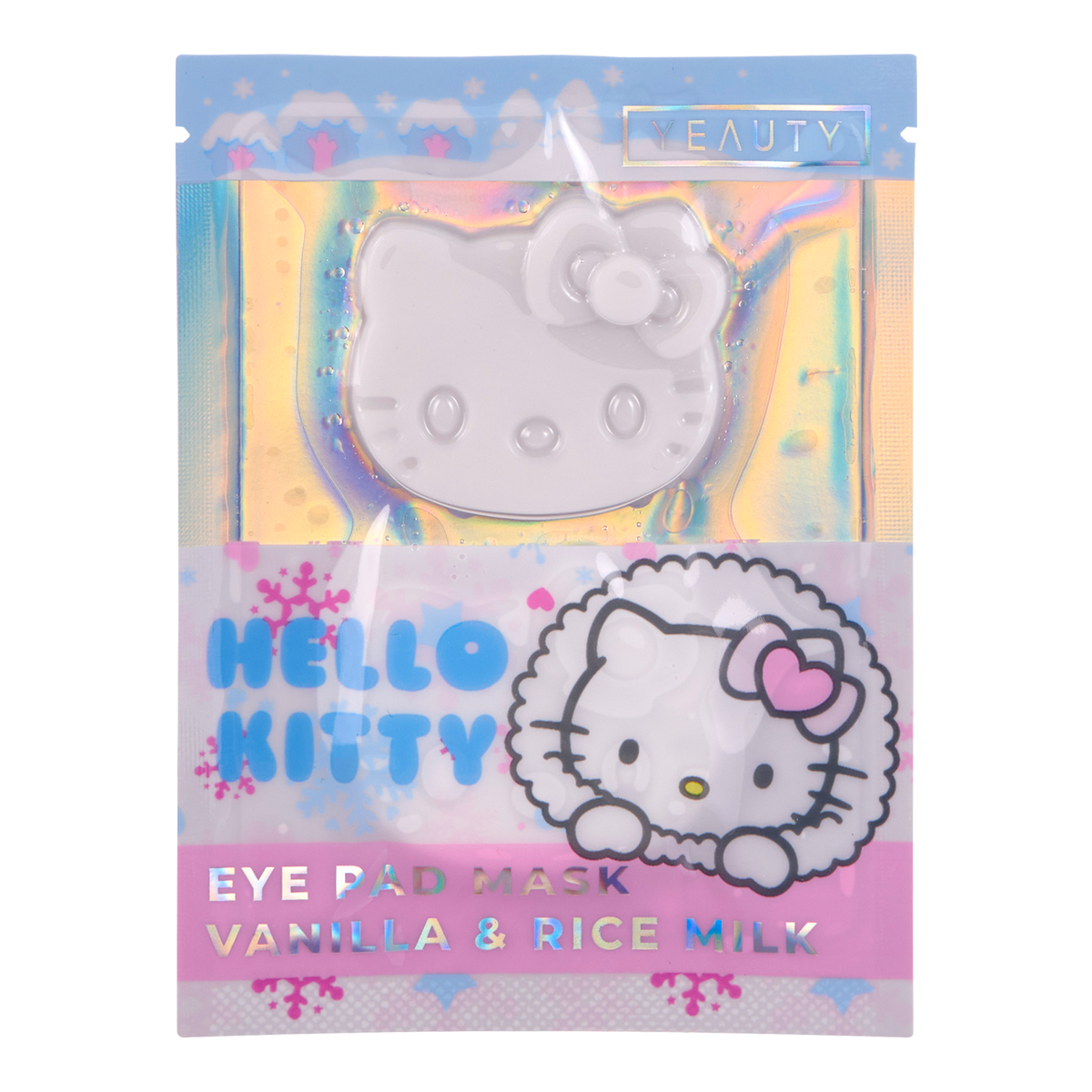 Vorderseite von YEAUTY Eye Pad Mask Hello Kitty Cozy Winter Vanilla & Rice Milk - 1 Paar