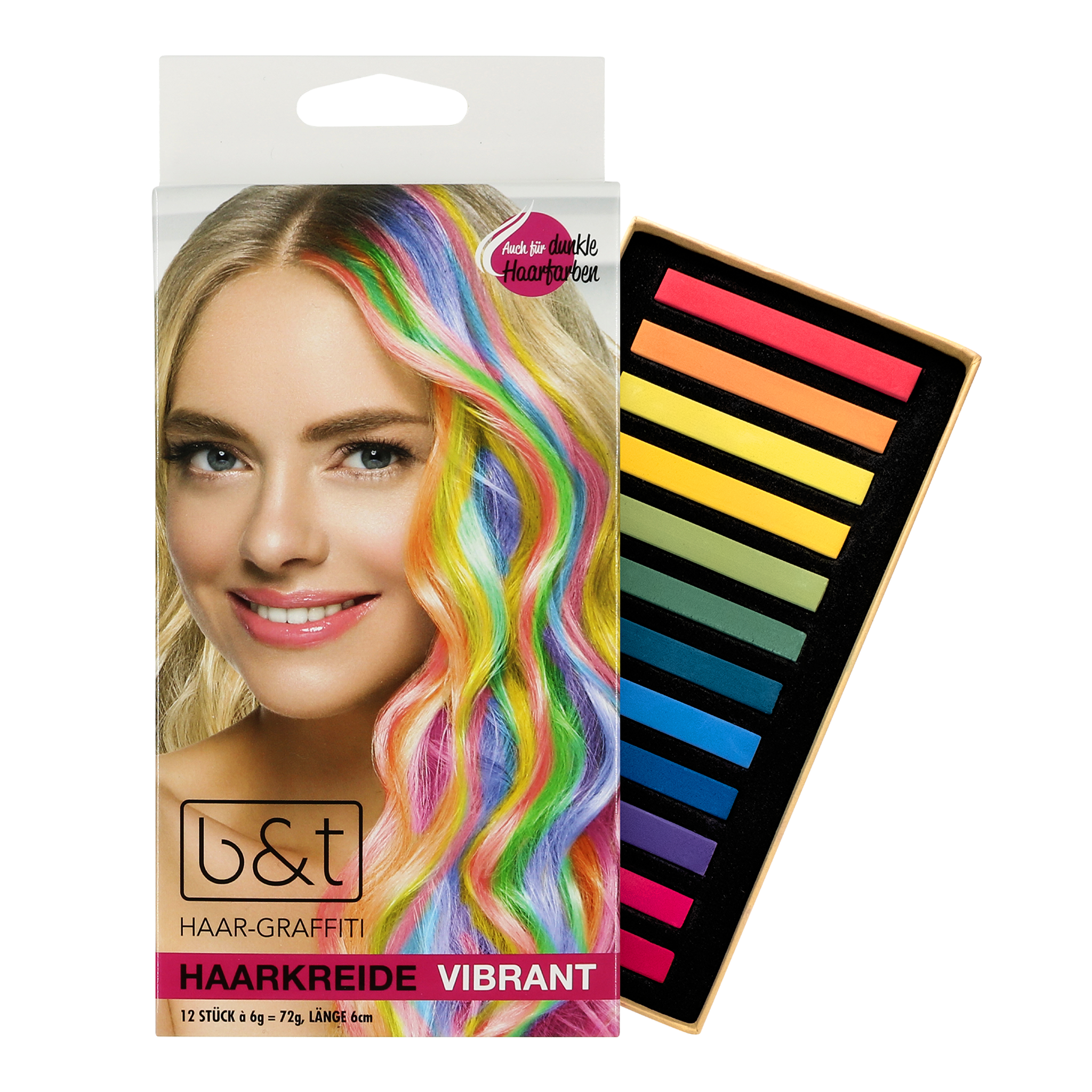 Vorderseite von B&T Haarkreide Set Vibrant