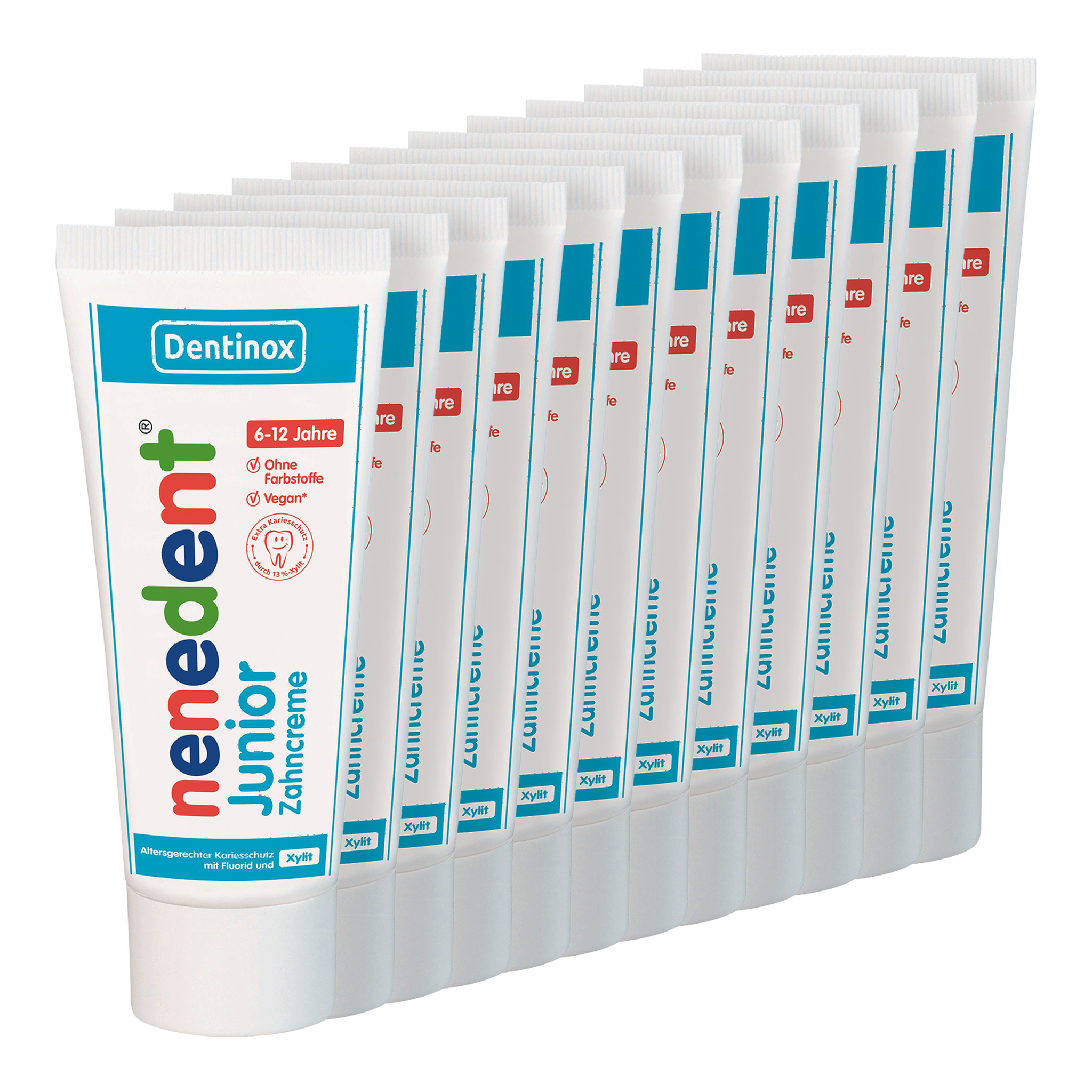 Vorderseite von nenedent® Junior-Zahncreme - 12x75ml