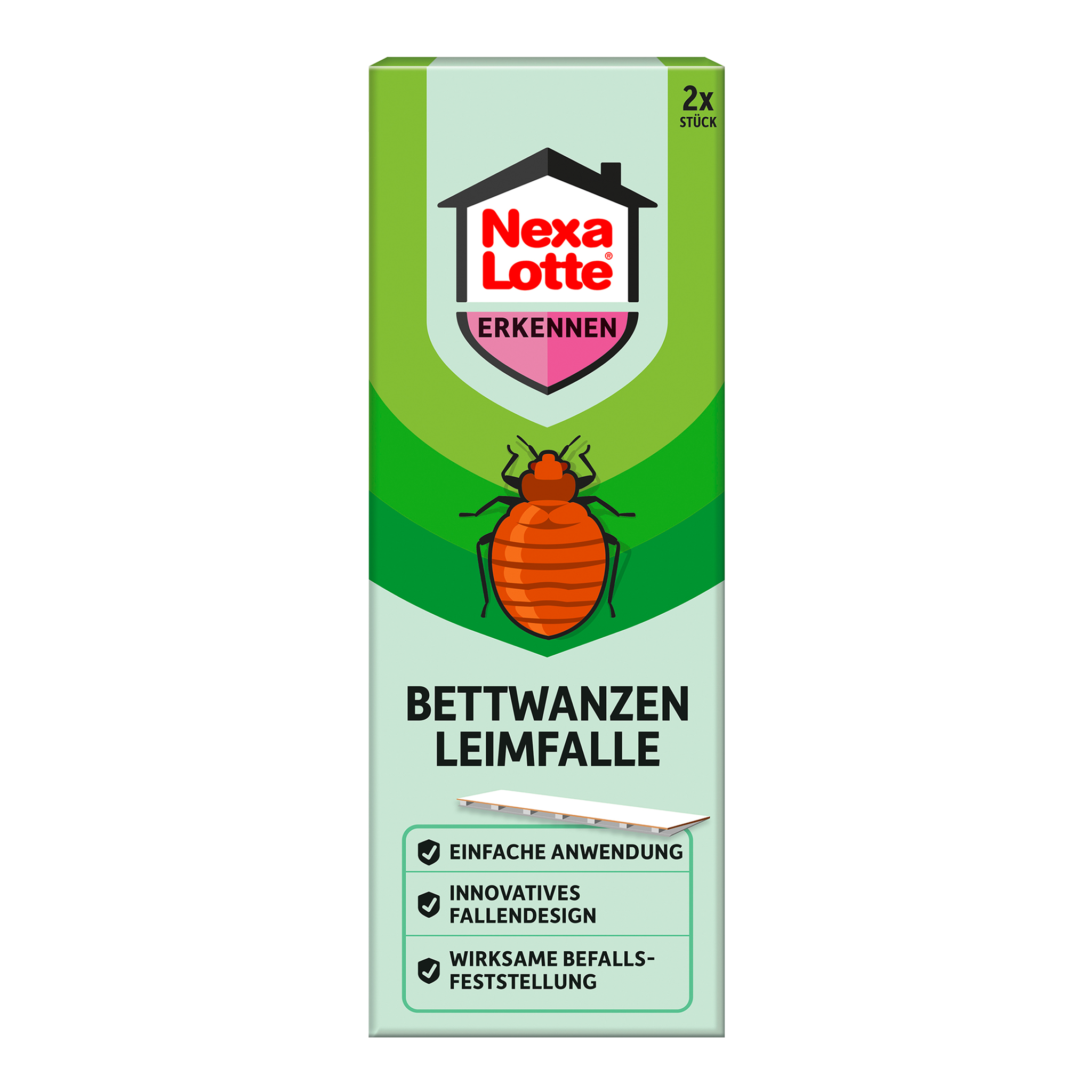Vorderseite von Nexa Lotte Bettwanzen Leimfalle