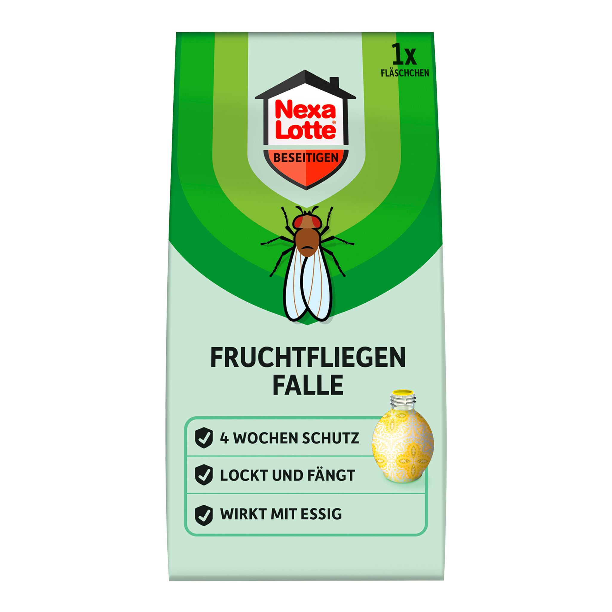 Vorderseite von Nexa Lotte Fruchtfliegen Falle