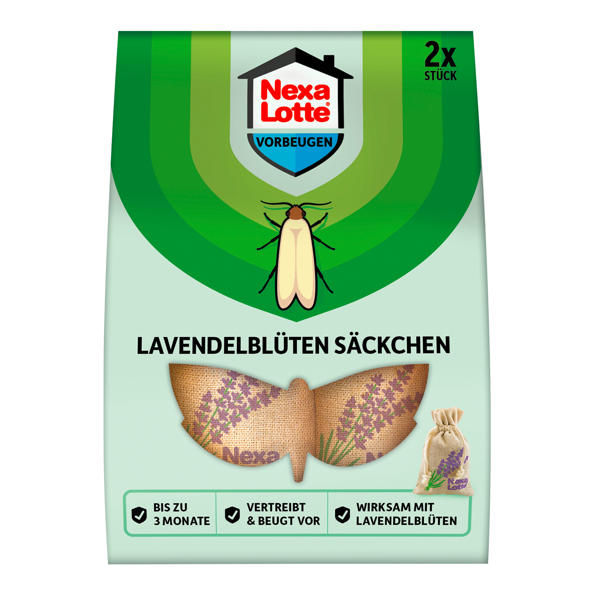 Vorderseite von Nexa Lotte Lavendelblüten Säckchen