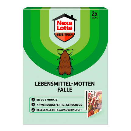 Vorderseite von Nexa Lotte Lebensmittel-Motten Falle