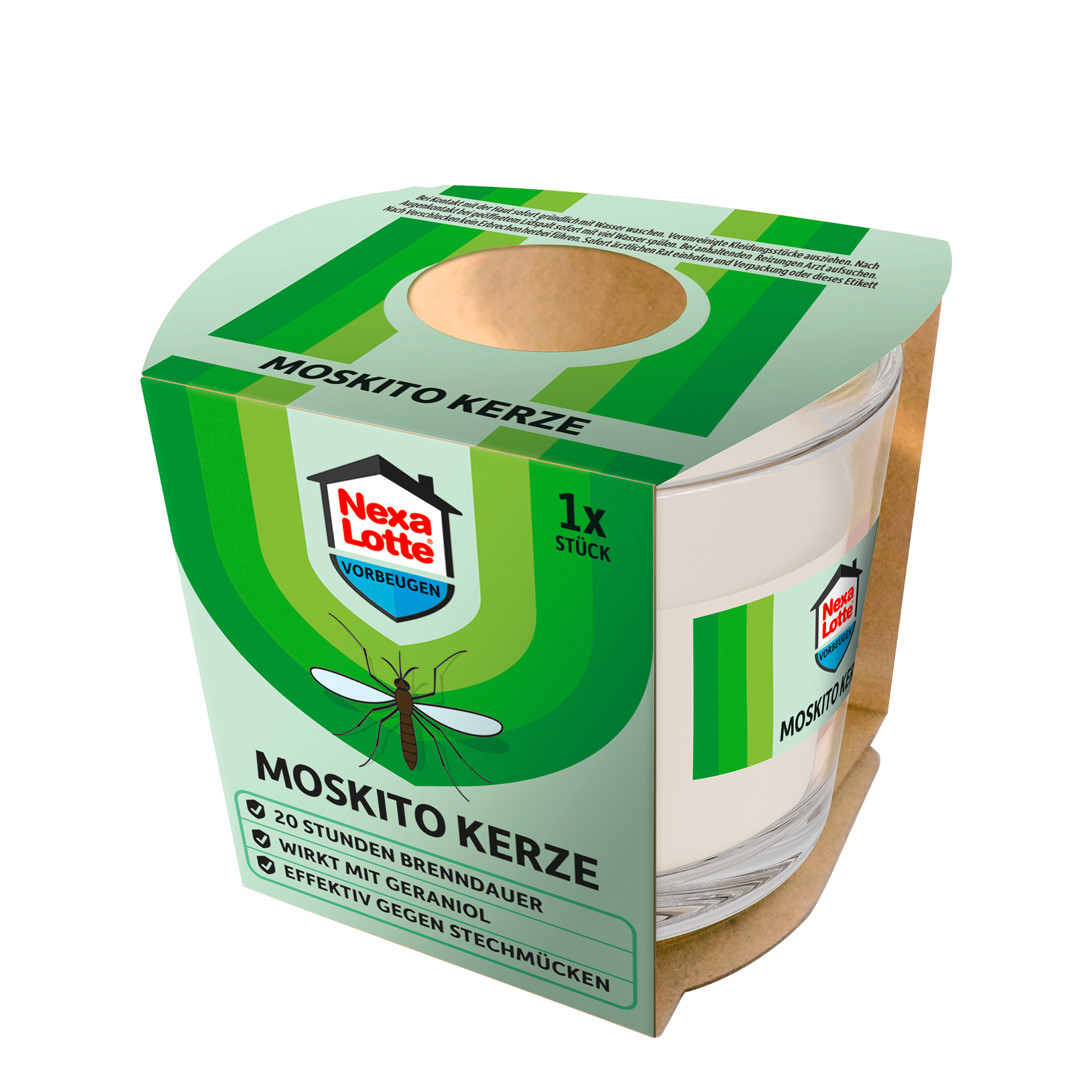 Vorderseite von Nexa Lotte Moskito Kerze