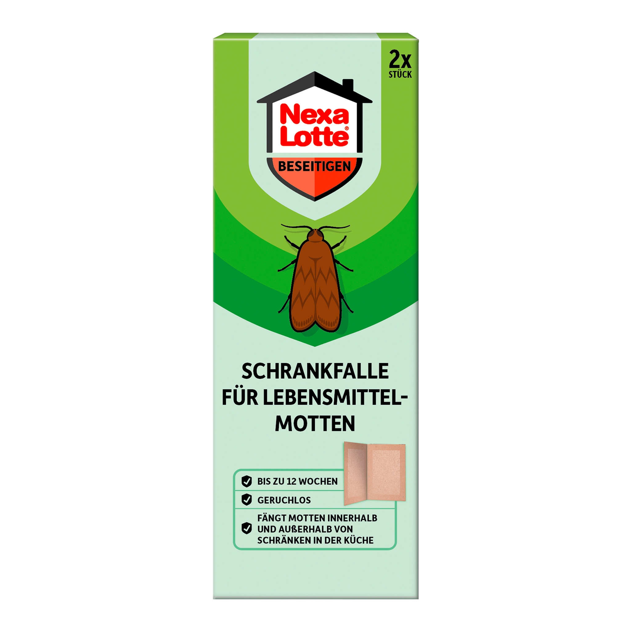 Vorderseite von Nexa Lotte Schrankfalle für Lebensmittel