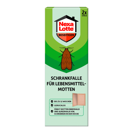 Vorderseite von Nexa Lotte Schrankfalle für Lebensmittel