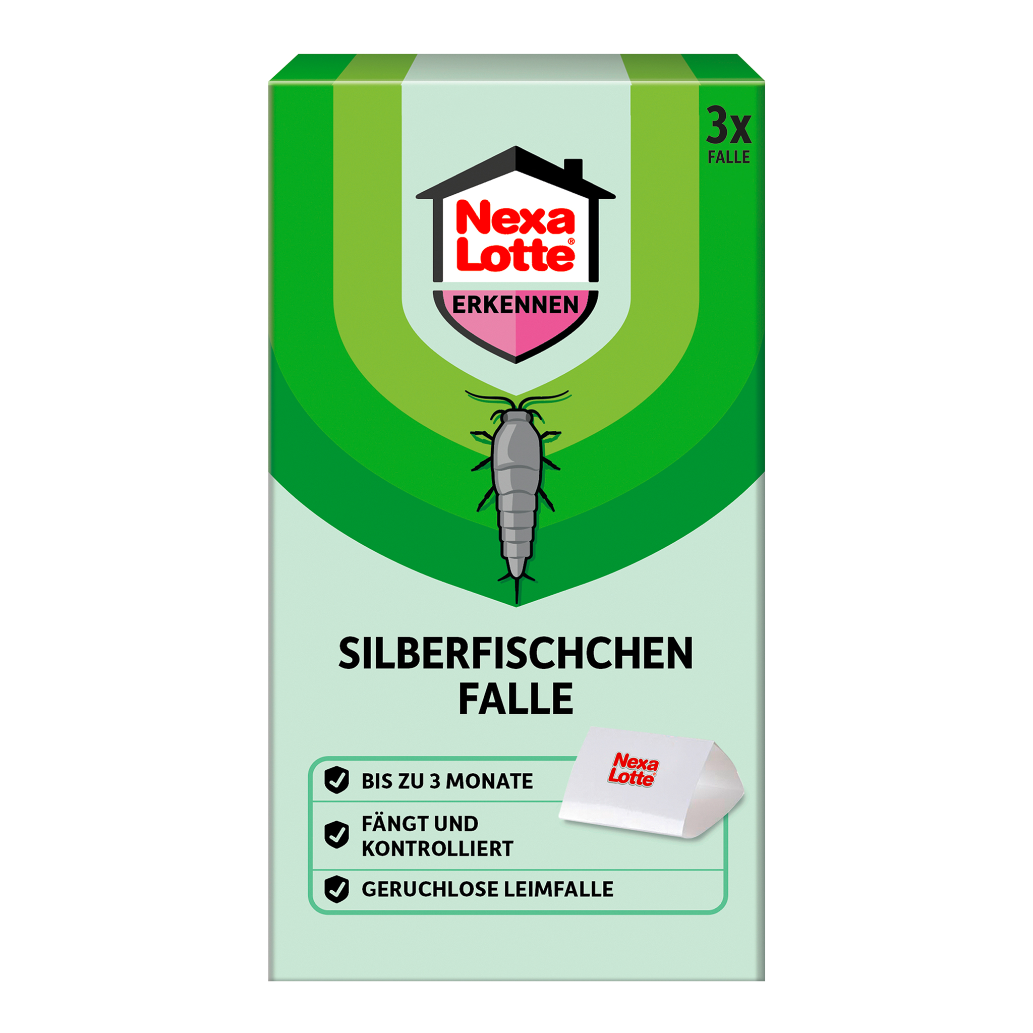 Vorderseite von Nexa Lotte Silberfischchen-Falle