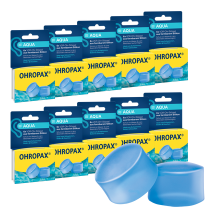 Vorderseite von OHROPAX Aqua Ohrstöpsel - 10x6 Stück