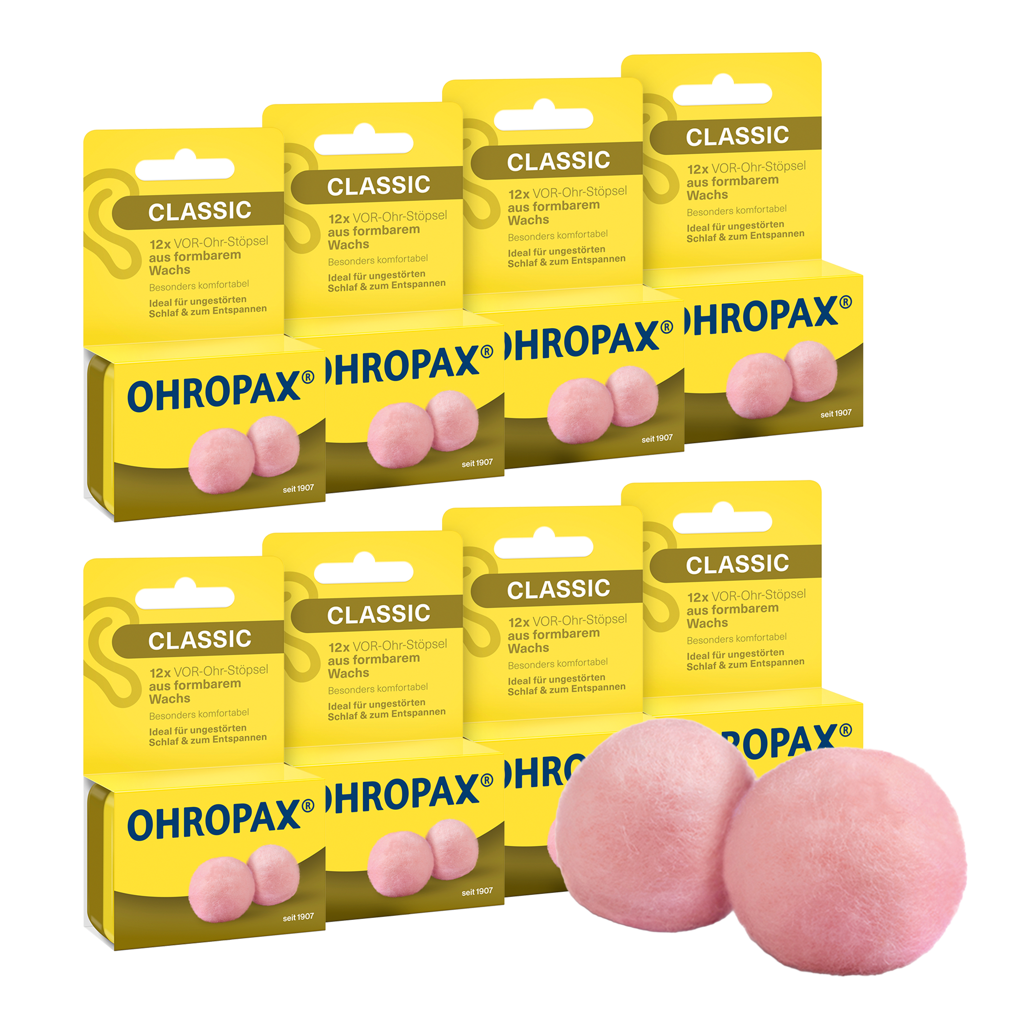 Vorderseite von OHROPAX Classic Ohrstöpsel - 8x12 Stück
