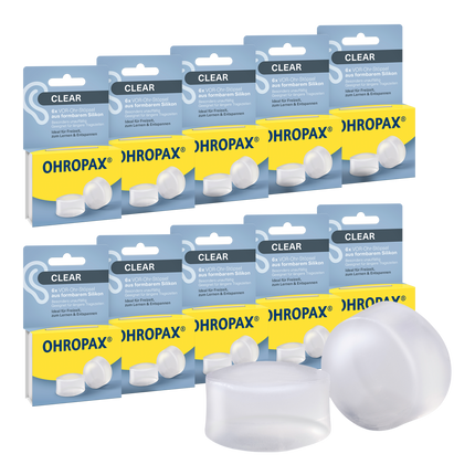 Vorderseite von OHROPAX Clear Ohrstöpsel – 10x6 Stück